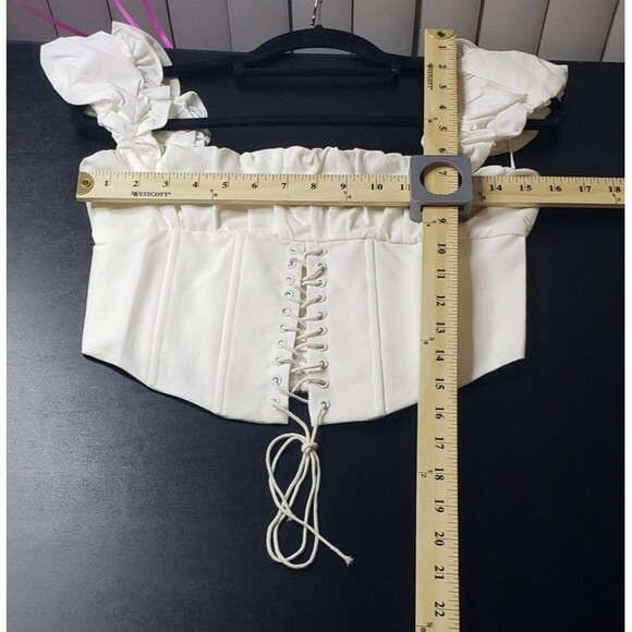 Europa The Label Corset Top S White MilkMaid Cottagecore Peasant Little Bo Peep - Picture 10 of 12